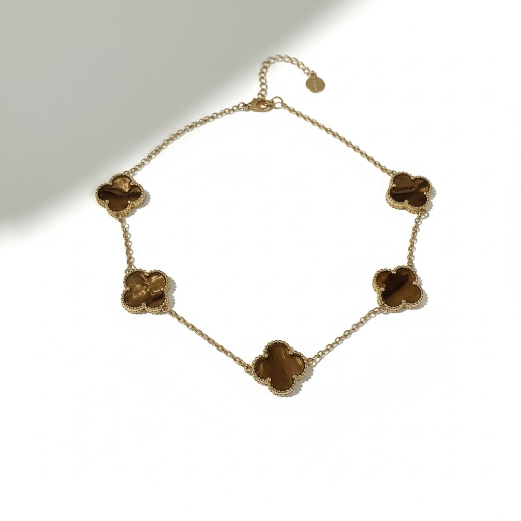 Brown Mother Pearl Clover Necklace – Zaree Jewelry