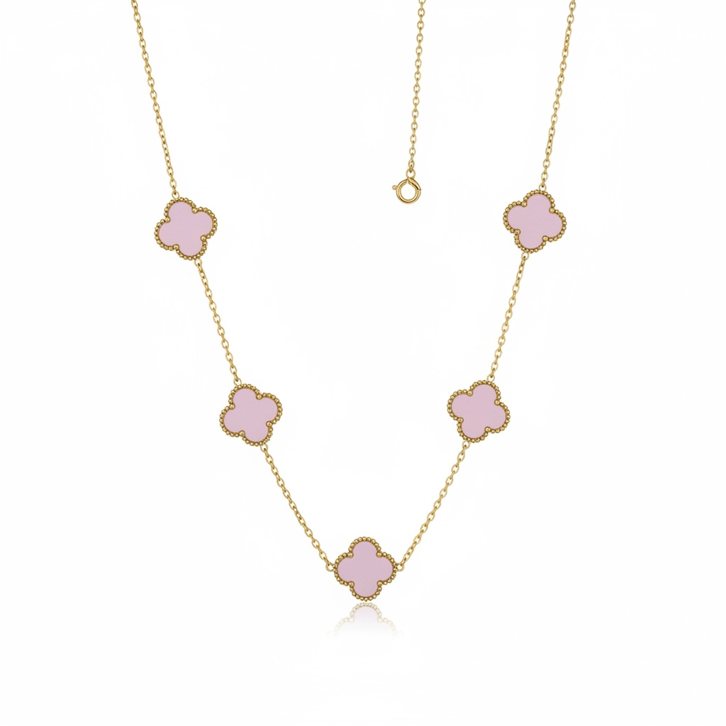 Pink Trefoil Necklace