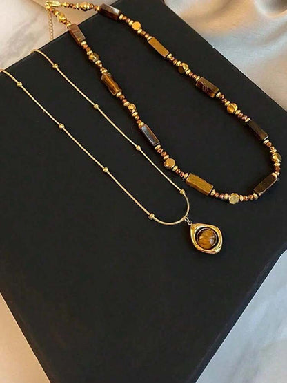 Tiger Eye Necklace Set