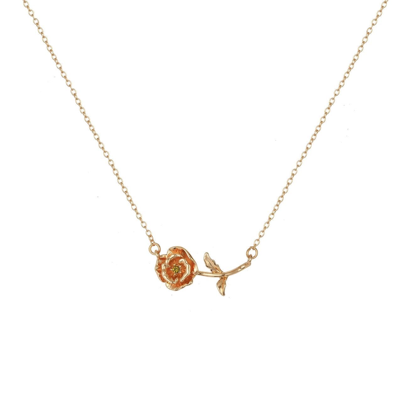Birth Story Necklace: Flower & Gemstone Personalized