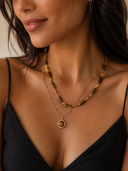 Tiger Eye Necklace Set