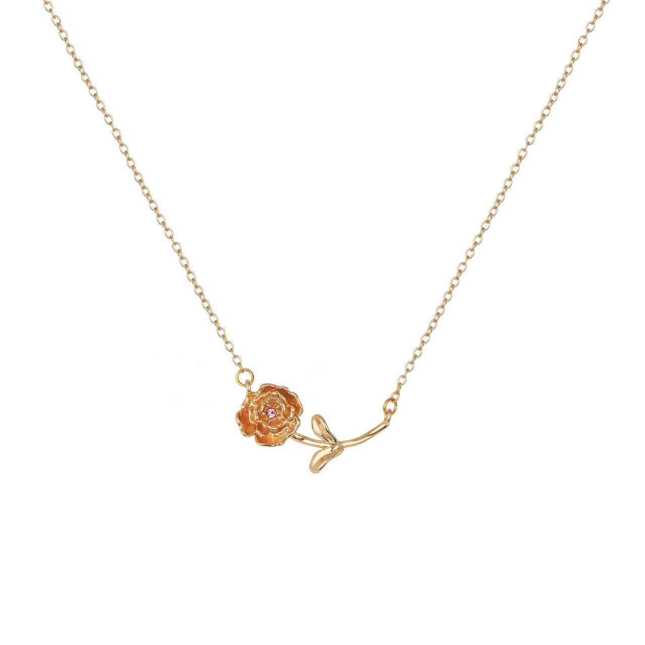 Birth Story Necklace: Flower & Gemstone Personalized