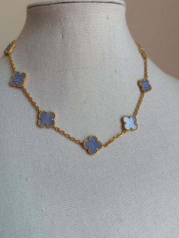 High Quality Light Grey Clover Necklace