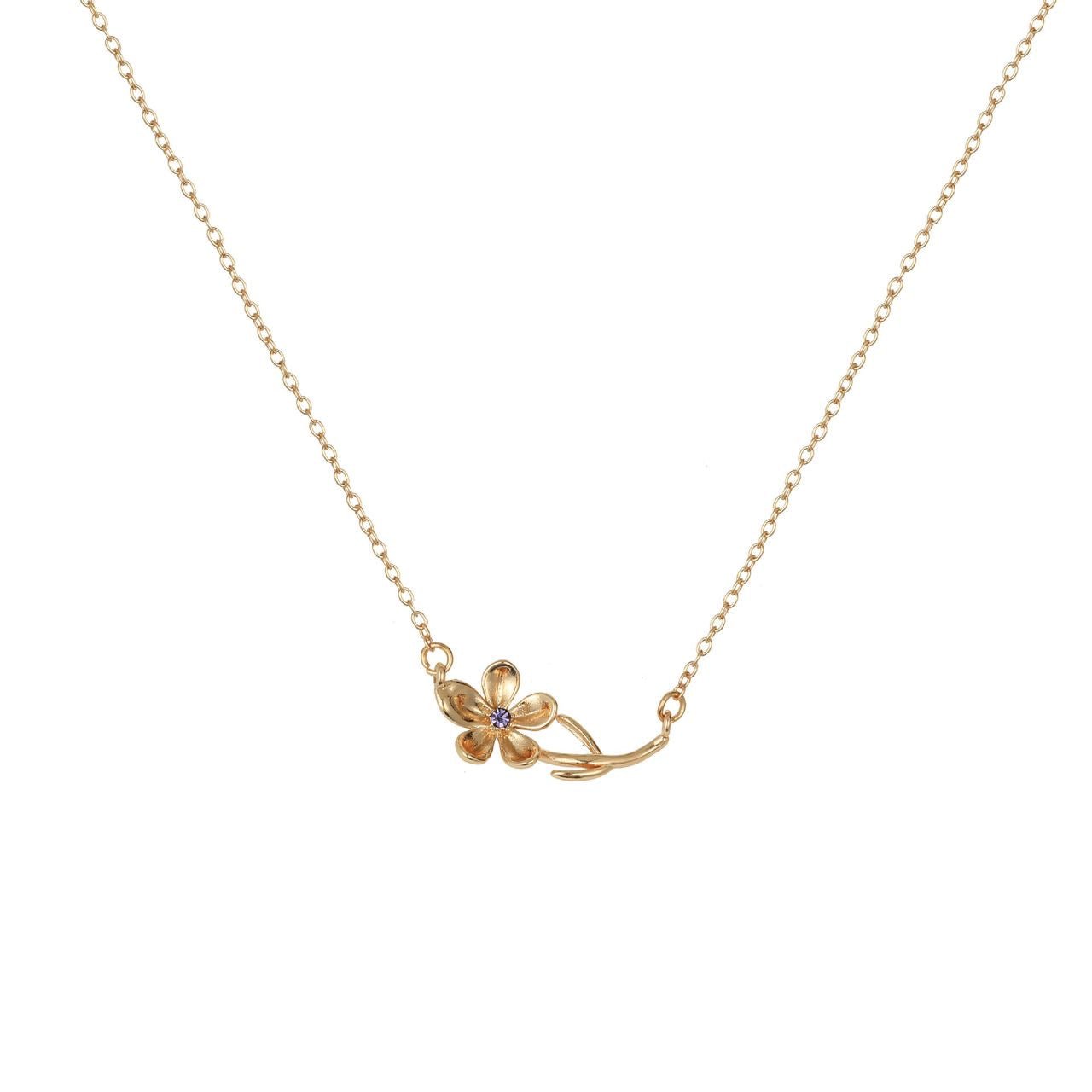 Birth Story Necklace: Flower & Gemstone Personalized