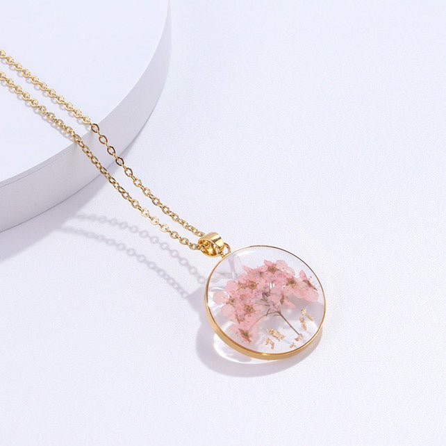 Real Pink Flower Pendant