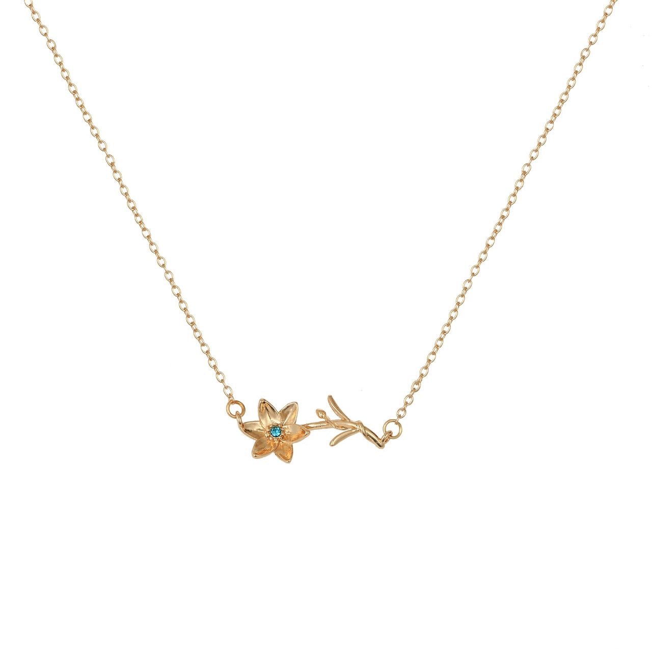 Birth Story Necklace: Flower & Gemstone Personalized