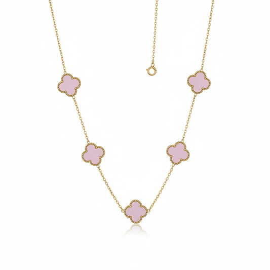Pink Clover Necklace