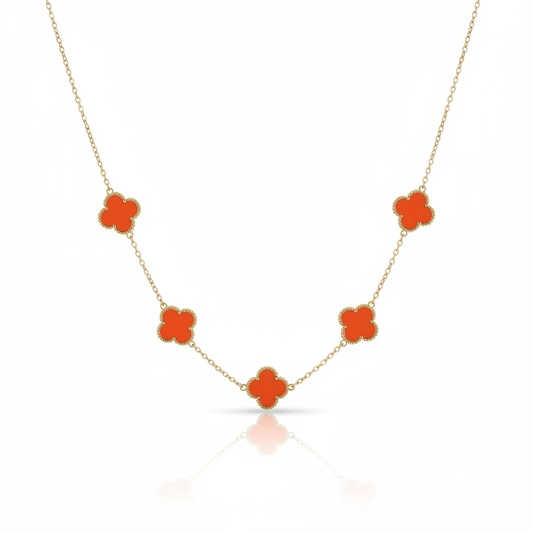 Orange Clover Necklace
