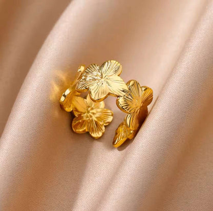 Floral Adjustable Ring Artisan by Zaree