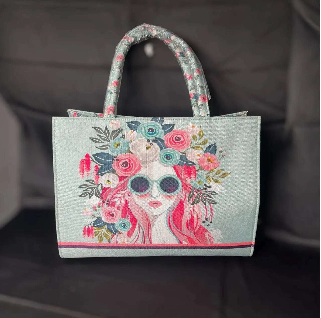 Floral Girl Tote Bag Artisan by Zaree