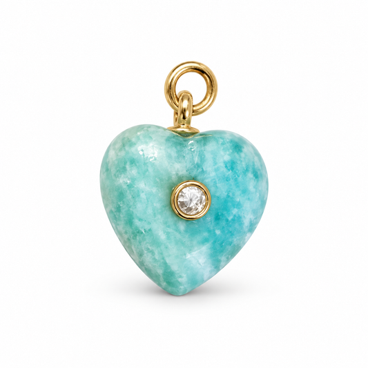 Amora Amazonite Heart Pendant