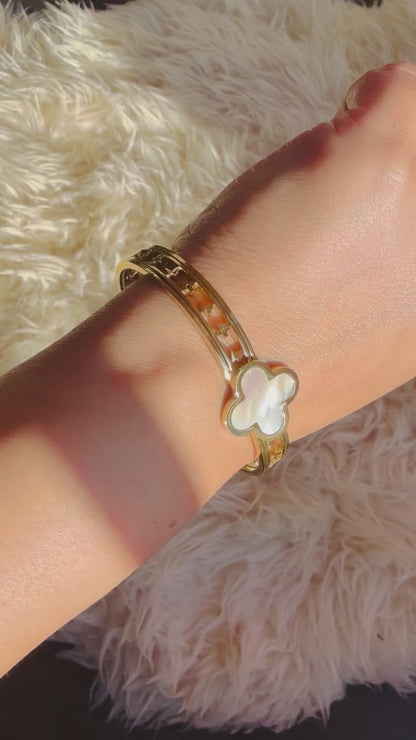 Mother of Pearl Clover Bangle