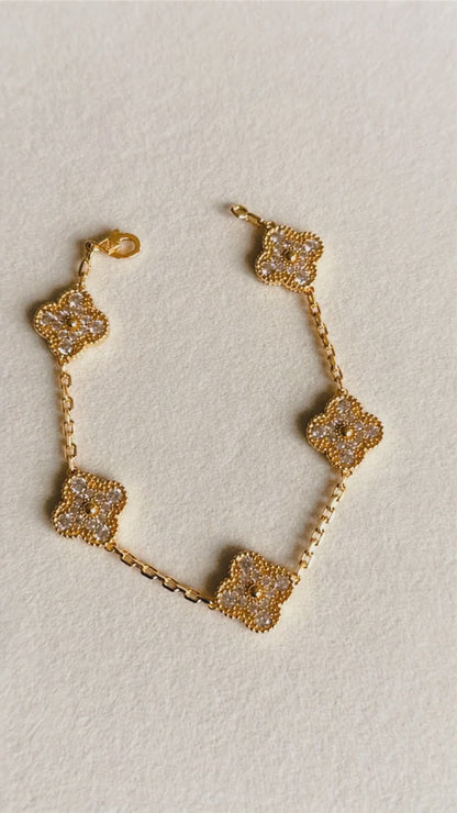 Sparkle Gold Clover Bracelet