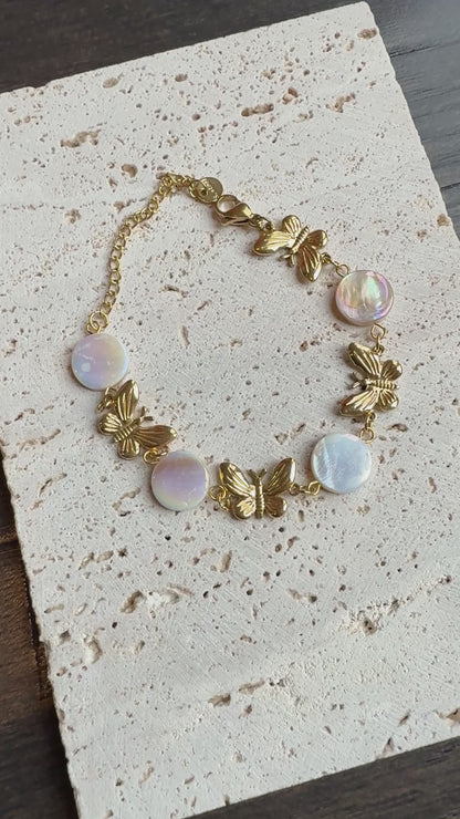 Butterfly Mother Pearl Bracelet